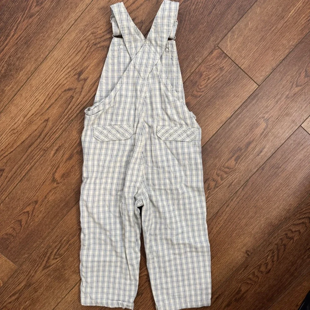 Vintage 2003 Gymboree Plaid Cotton Overalls Blue Green White 3T Bibs